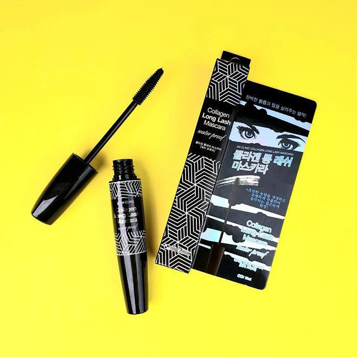 3W CLINIC Collagen Long Lash Mascara 12ml - Volumizing & Lengthening Waterproof Mascara for Natural Look - Perfect for Daily Wear, Date Night & Special Occasions