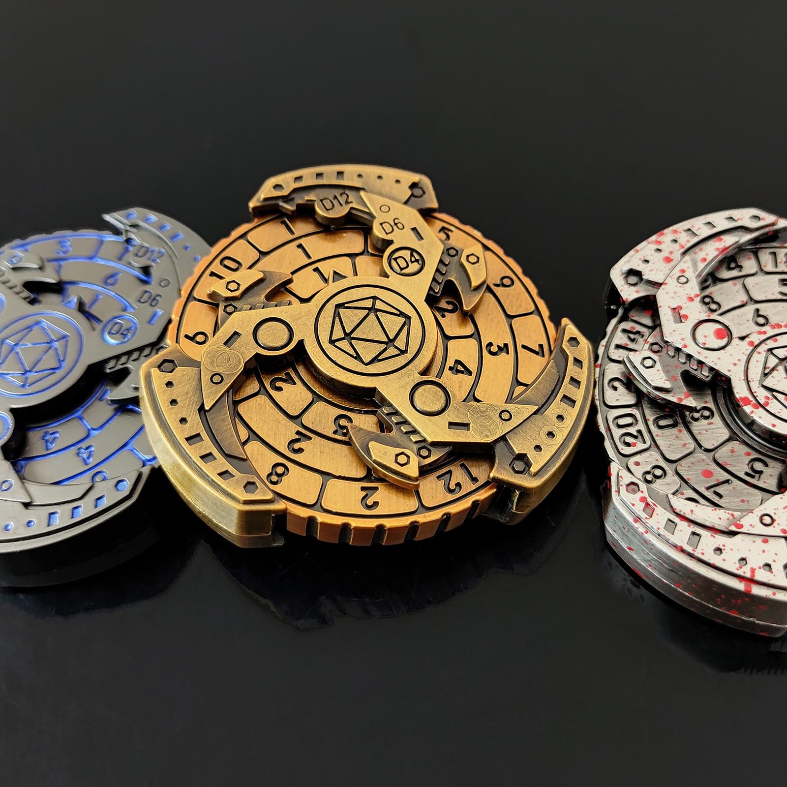2024 Shadow Roulette Dice Spinner - 7-in-1 Metallic Dragon D&D Dice Set with Gift Case for Dungeons & Dragons, RPG Tabletop Games | Perfect for DND Campaigns, Role Playing Sessions & Fantasy Board Game Nights (Black Gold) sDGND202403
