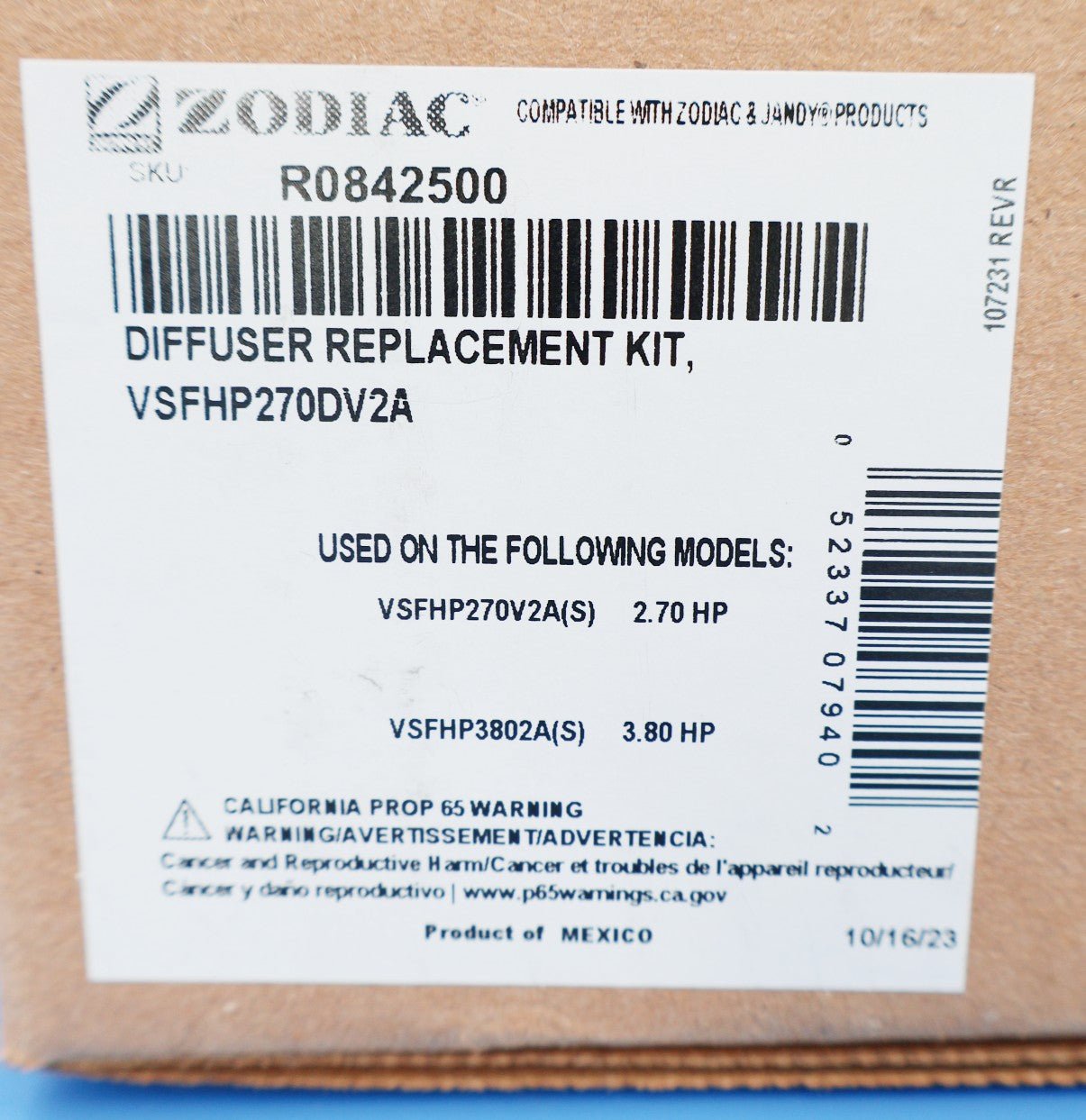 Jandy VS FloPro 2.7HP Pool Pump Diffuser Replacement Part for VSFHP270DV2A R0842500 - Compatible with Swimming Pool and Spa Pump Systems