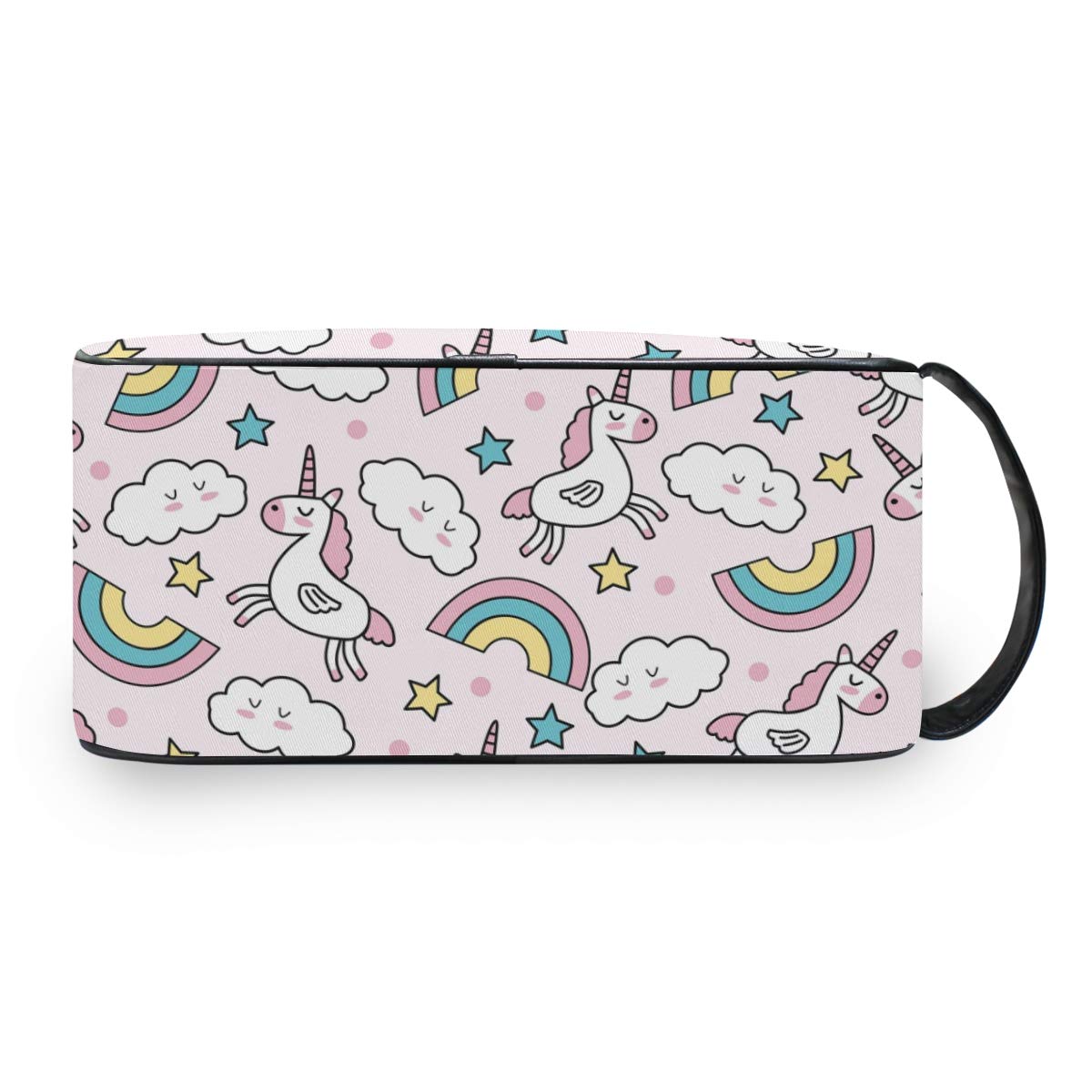 Rainbow Unicorn Star Toiletry Bag - Portable Hanging Travel Cosmetic Organizer for Women, Men & Kids | Gym, Camping, Vacation Essentials