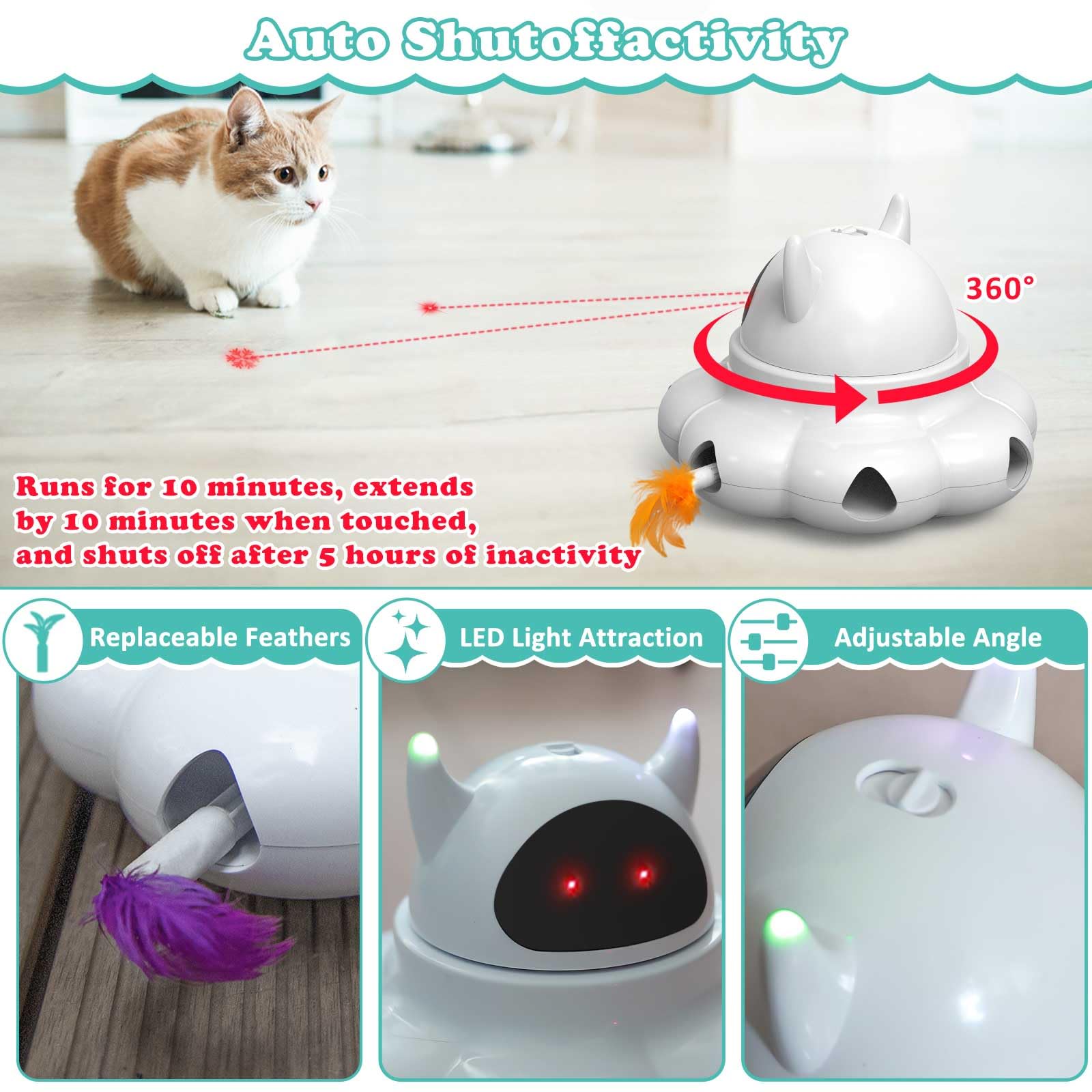Automatic Interactive Laser Cat Toys for Indoor Kittens - Electronic Pet Toys for Play & Exercise - Perfect for Boredom Relief & Active Playtime at Home
