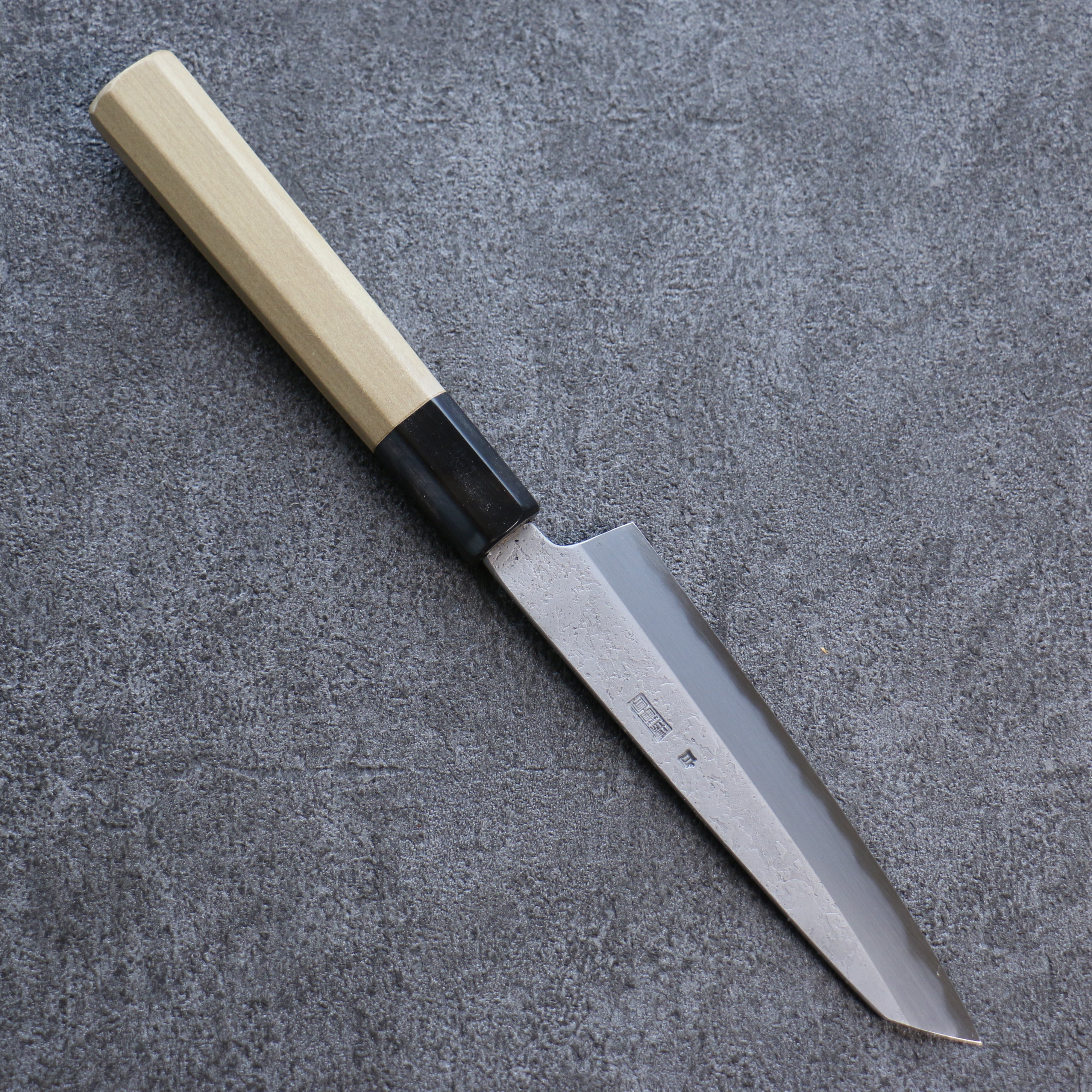 Premium Kikuzuki White Steel No.2 Nashiji Kiritsuke Petty Utility Knife 135mm - Magnolia Wood Handle - Ideal for Slicing, Chopping & Precision Kitchen Tasks