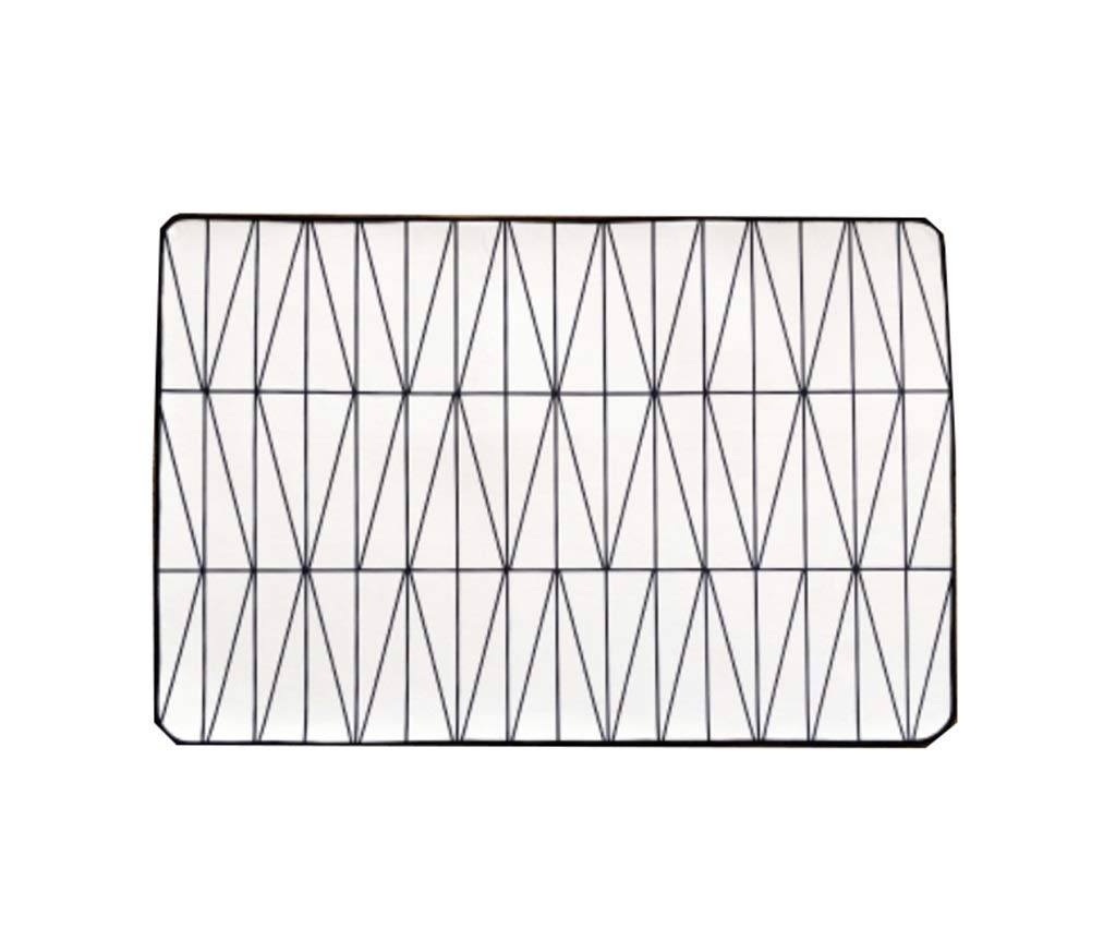 ZMM Rectangular Flannel Carpet - Non-Slip Washable Black & White Printed Rug for Living Room, Bedroom, Study (80x120cm) | Soft Thin Section Bedside Blanket for Home Decor & Cozy Floor Mat