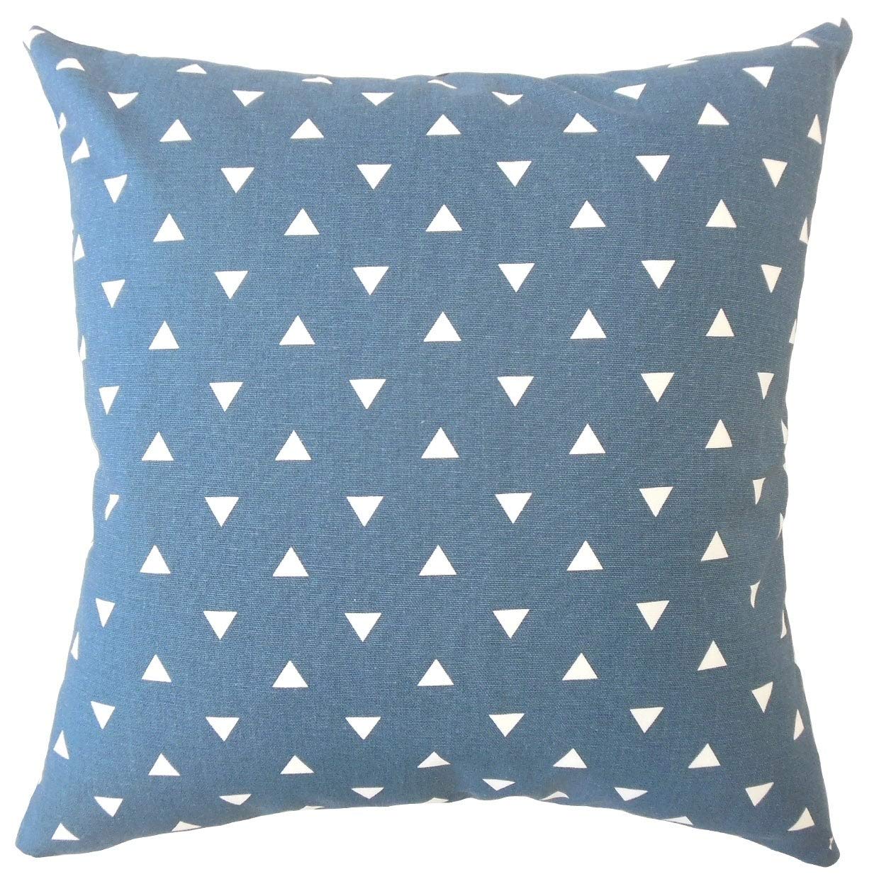 Jacobyna Geometric Down Filled Throw Pillow - Navy Blue Large 24x24 Inches - Soft Decorative Cushion for Sofa, Bed & Home Decor