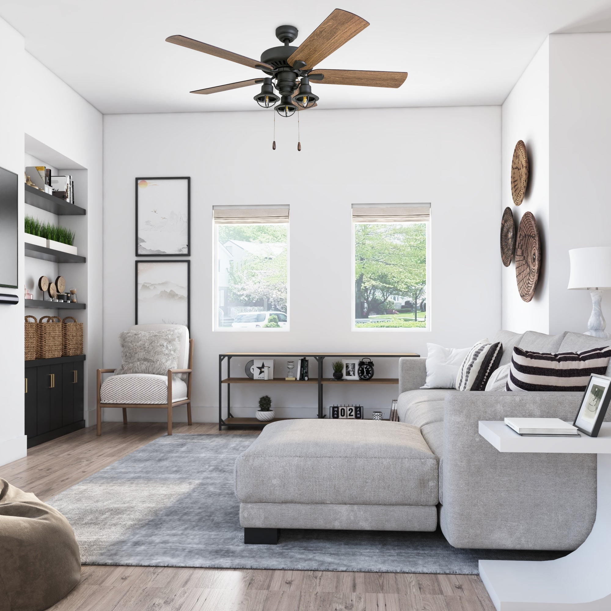 52 Inch Ennora Bronze Ceiling Fan with Remote Control - Quiet Reversible Motor for Bedroom, Living Room, and Outdoor Patio