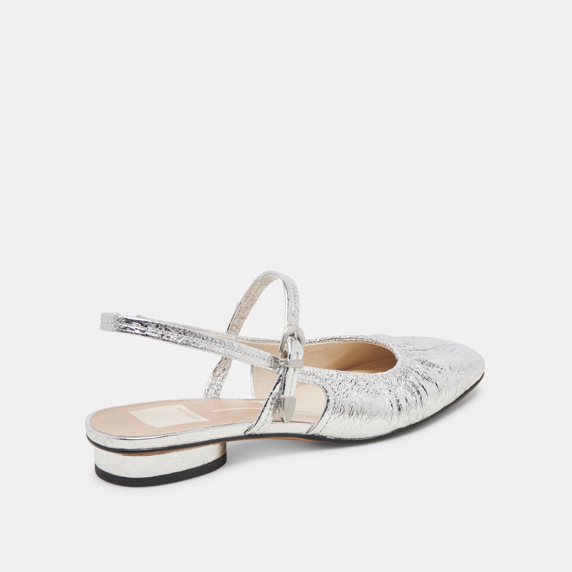 Rianne Women's Silver Distressed Leather Flats - Comfortable Casual Shoes for Work, Travel & Everyday Wear