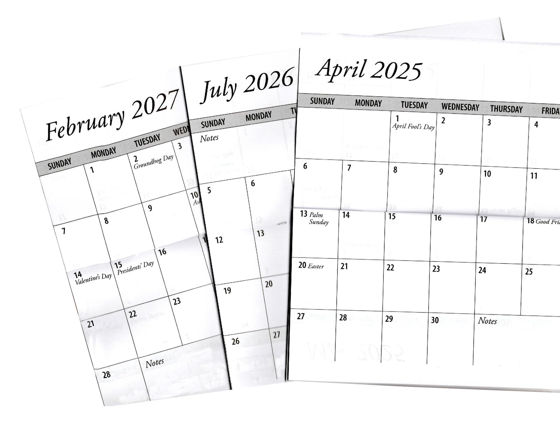 3 Year Bling Glitter Pocket Calendar Planner 2025-2027 with Free Note Pad - Wildlife & Animals Theme (White Monarch Butterfly) | Perfect for School, Office, Travel & Gift Giving