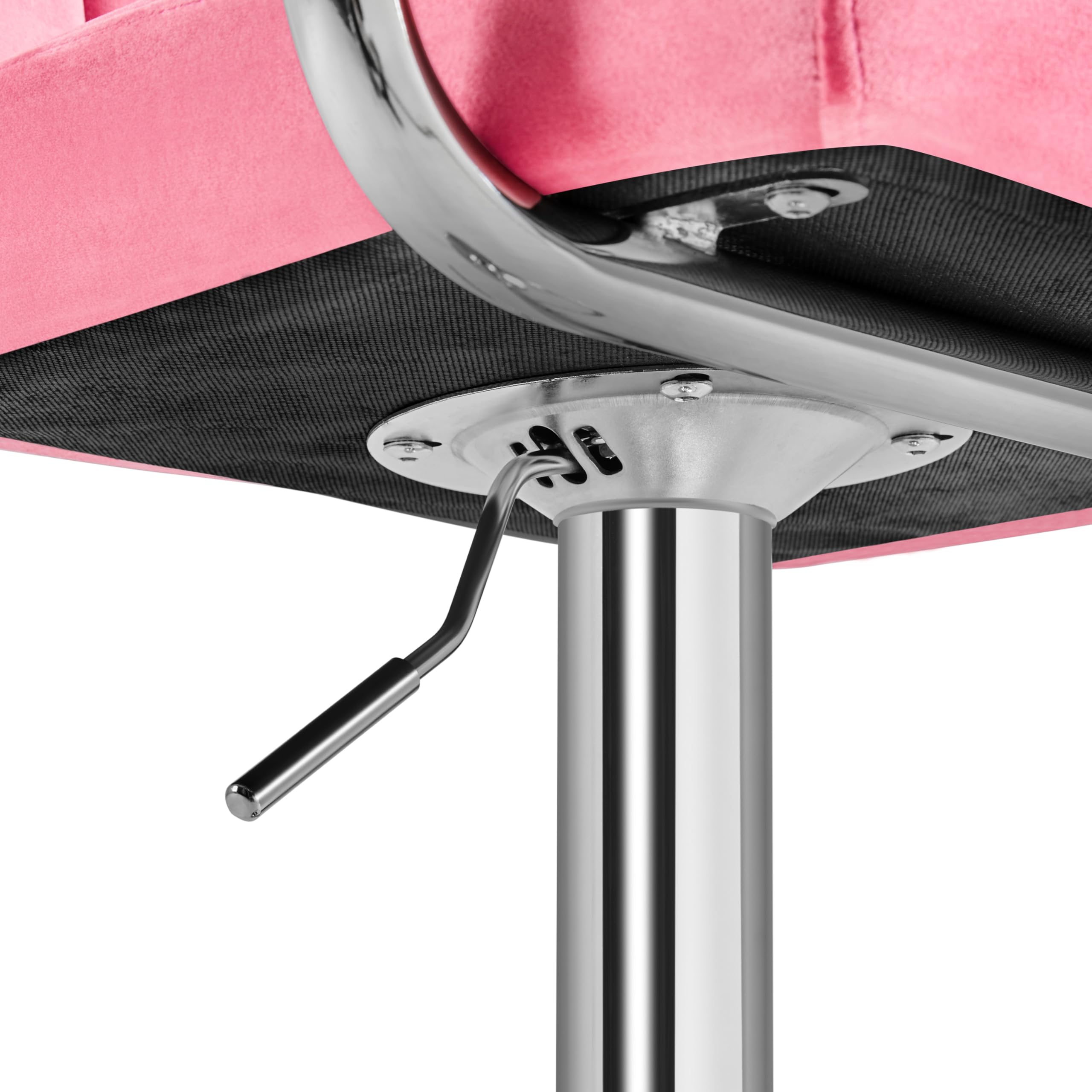 Yaheetech 2-Pack Velvet Swivel Bar Stools with Adjustable Height & Armrests - Pink Counter Stools for Kitchen Island, Breakfast Bar & Home Decor