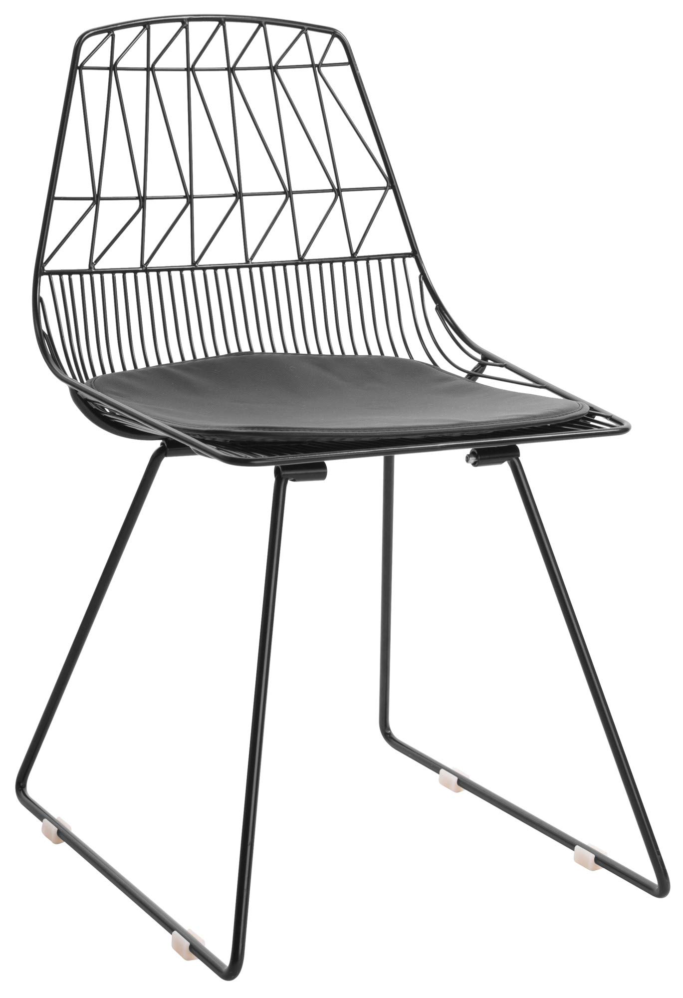 Adore Décor Vivi Modern Dining Chair Set of 4 - Black Upholstered Kitchen Chairs with Metal Legs - Perfect for Dining Room, Kitchen, Restaurant & Office Use