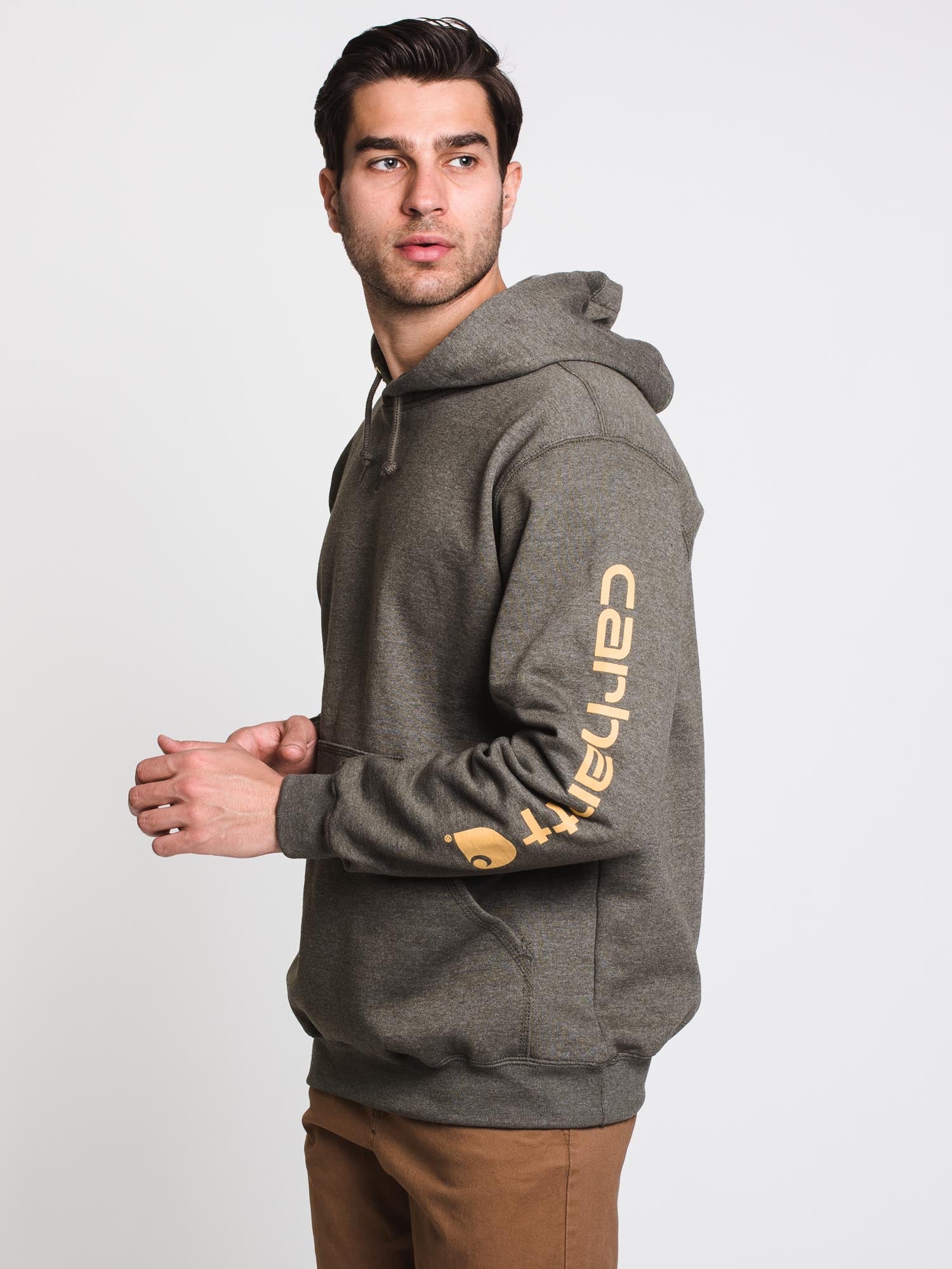 Carhartt Sleeve Pullover Hoodie for Men & Women - Cozy Fleece Lined Sweatshirt for Outdoor Work & Casual Wear - Clearance Sale