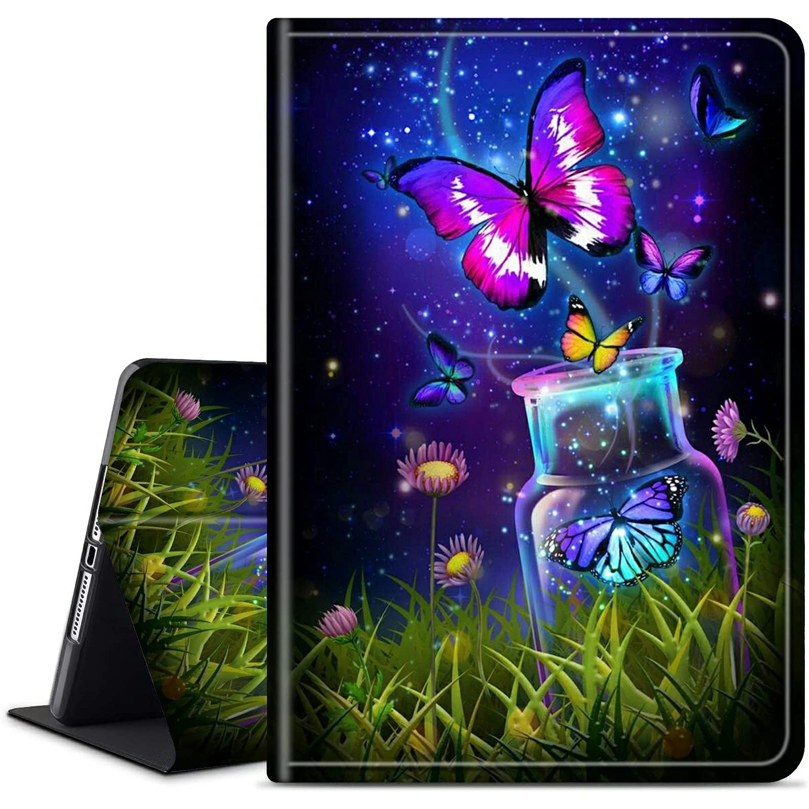 Dikoer Slim Adjustable Stand Case for Amazon Kindle Fire HD 10 & 10 Plus (11th Gen, 2021) - Protective Smart Cover with Back Shell for 10.1 Inch Tablet - Perfect for Reading, Travel & Home Use - Wishing Bottle Design