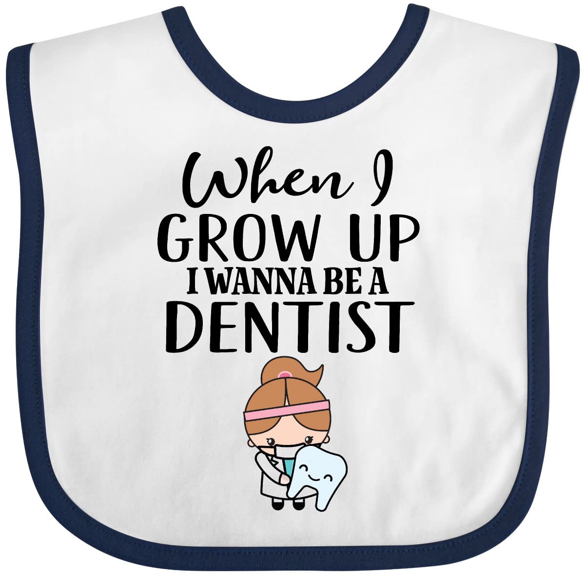 Inktastic Future Dentist Baby Girl Bib - Cute & Soft Drool Bib for Toddlers, Infants - Perfect for Feeding, Teething, and Photo Shoots