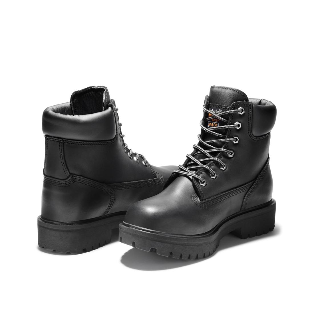 6 Inch Steel Toe Waterproof Insulated 200G Work Boots for Men - Black Safety Shoes for Construction, Warehouse & Outdoor Work