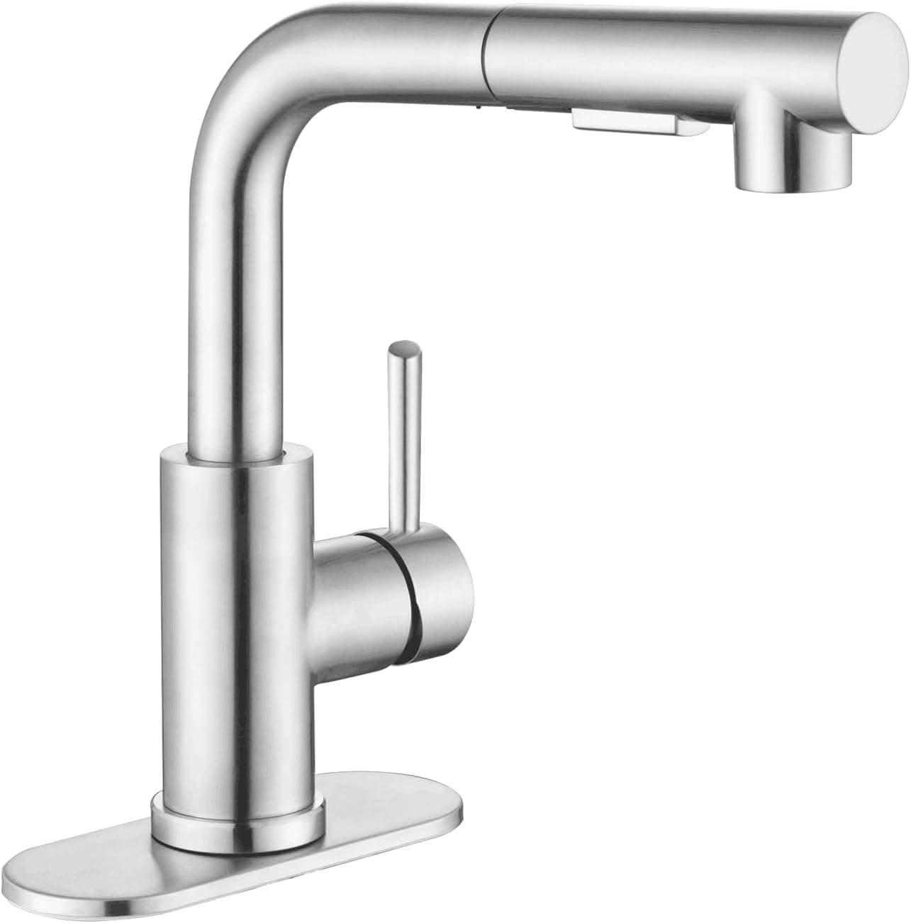 **APPASO 8-Inch Brushed Nickel Bar Sink Faucet with Pull-Out Sprayer - Stainless Steel Single Handle Kitchen Faucet for RV, Camper, Outdoor & Small Spaces - Perfect for Compact Kitchens, Wet Bars, and Utility Sinks**
