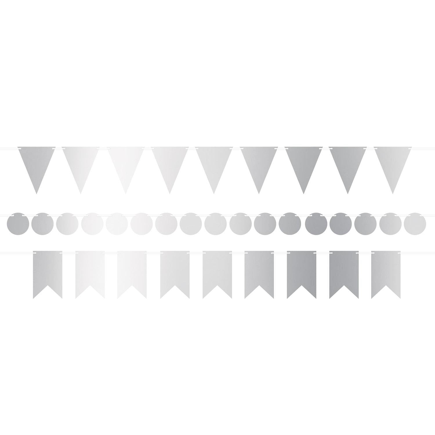 12 Pack Beistle Foil Mini Party Streamer Kit - Silver | Bulk Party Decorations for Birthdays, Weddings & Celebrations | Perfect for Indoor & Outdoor Events