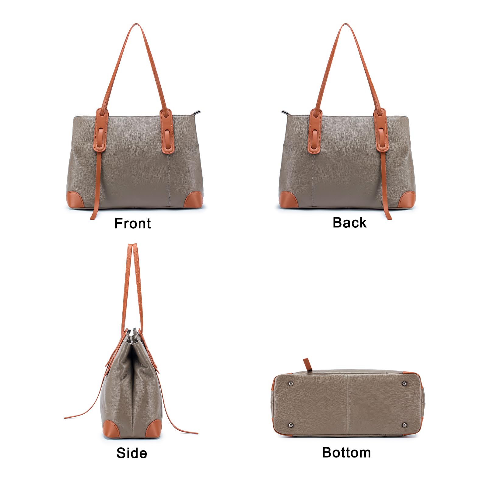 imeetu Genuine Leather Tote Shoulder Handbag for Women - Large Capacity Waterproof Work Bag, Travel & Shopping Purse | Stylish Office & Everyday Use