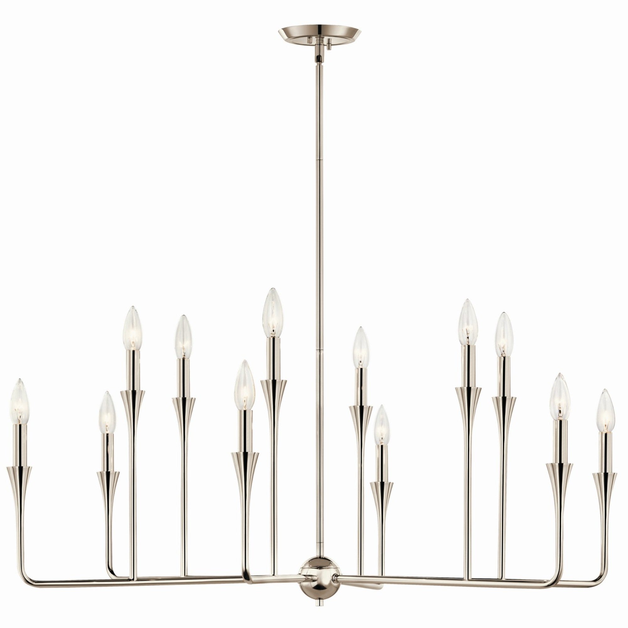 Alvaro 40-Inch 12-Light Multi-Tier Crystal Chandelier with Polished Nickel Finish - Perfect for Dining Room, Foyer, or Luxury Bedroom Lighting