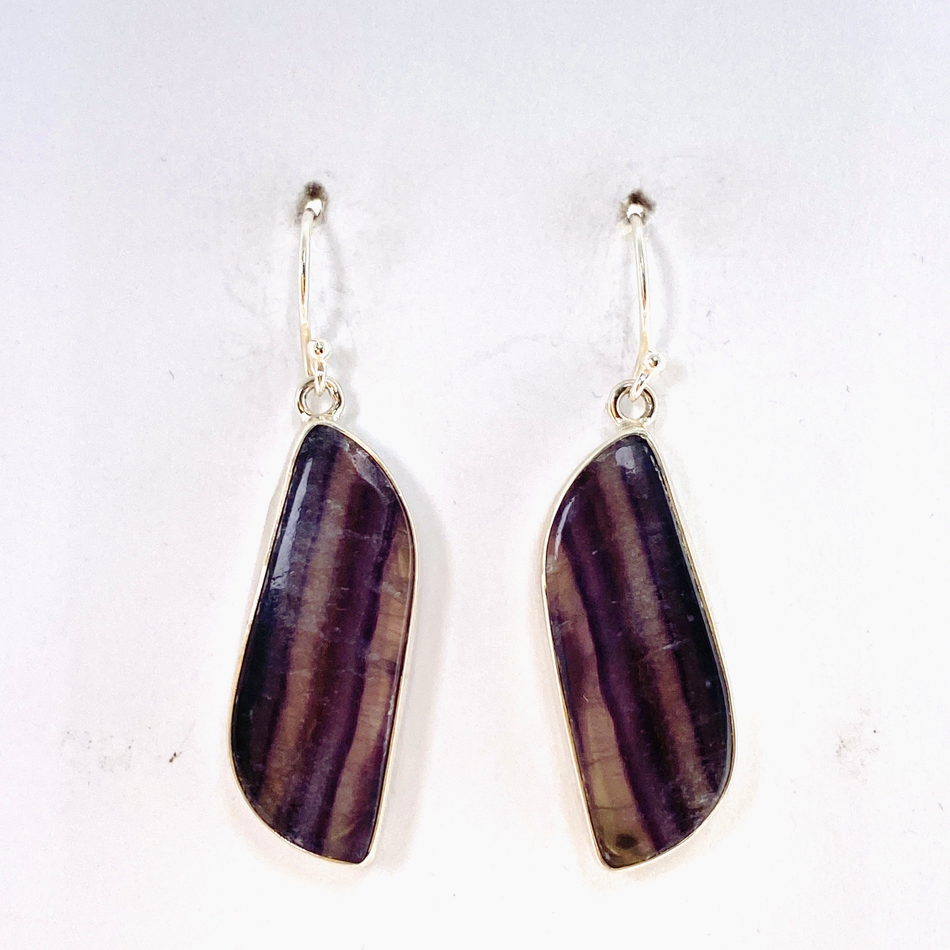 Fluorite Freeform Cabochon Earrings KEGJ1559 - Natural Stone Jewelry for Women, Boho Chic Accessories - Perfect for Everyday Wear, Gift Giving & Spiritual Healing