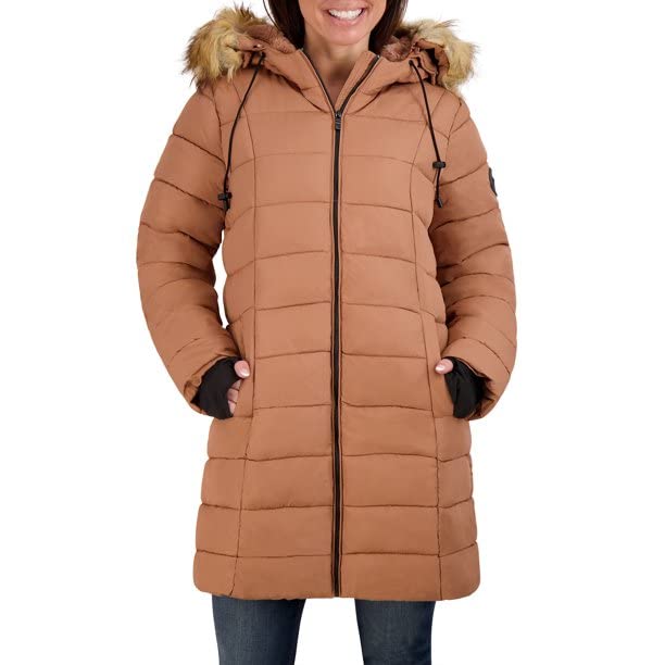 Steve Madden Women's Long Puffer Coat - Winter Warm Down Jacket with Hood, Waterproof Outerwear for Cold Weather | Perfect for Snow Days, Commuting & Outdoor Activities