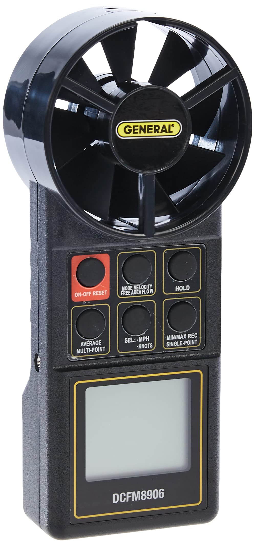 General Tools DCFM8906 Digital Air Flow Meter with CFM Display - HVAC, Duct Testing & Indoor Air Quality Monitoring Tool for Professionals