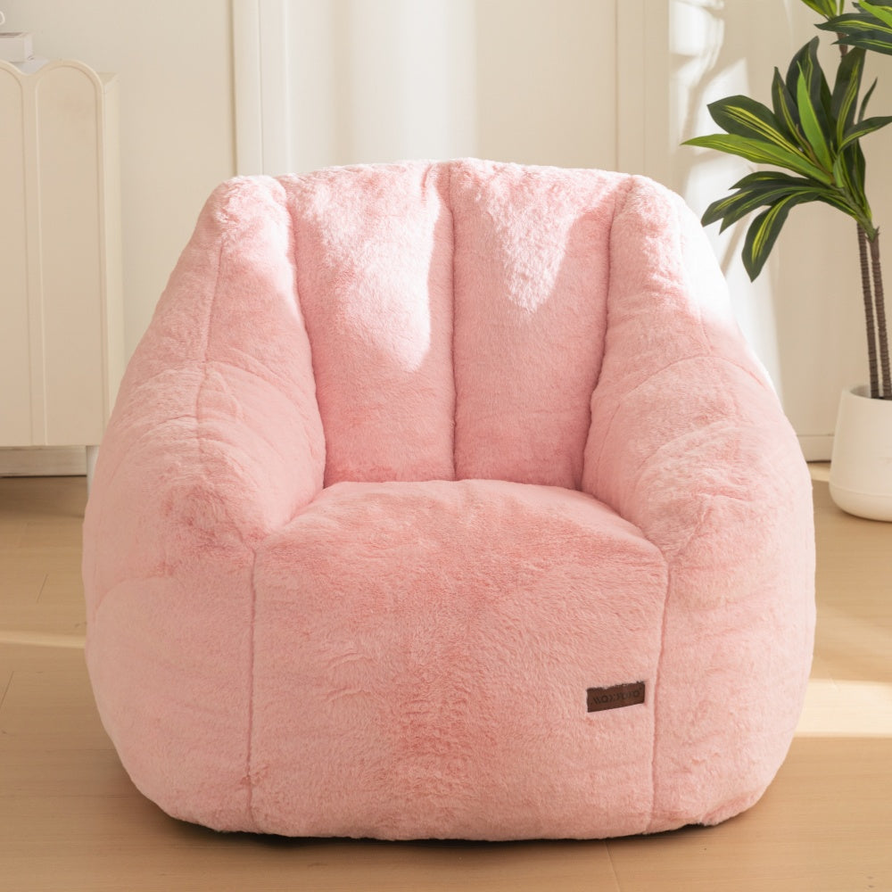 MAXYOYO Oversized Bean Bag Chair with High Backrest - Pink Memory Foam Lounger for Living Room, Bedroom & Dorm | Comfortable Seating for Adults & Teens | Apartment Furniture for Relaxing, Gaming & Reading