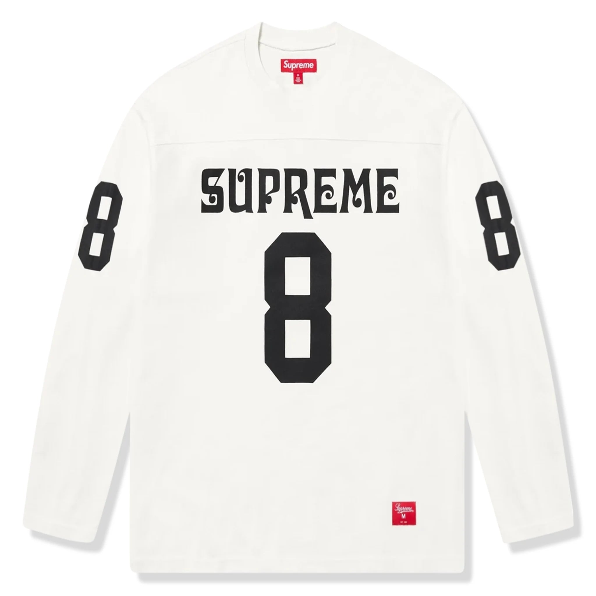 Supreme Affiliated Long Sleeve White Football Jersey - Perfect for Game Day, Training & Streetwear Fashion