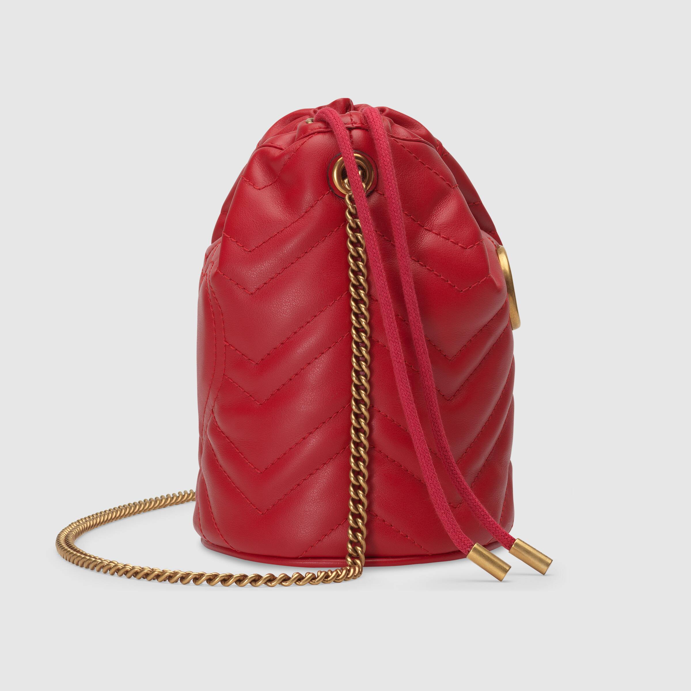 Gucci GG Matelassé Marmont Backpack Bag for Women - Genuine Leather Luxury Handbag in Hibiscus Red | Perfect for Travel, Work & Everyday Use