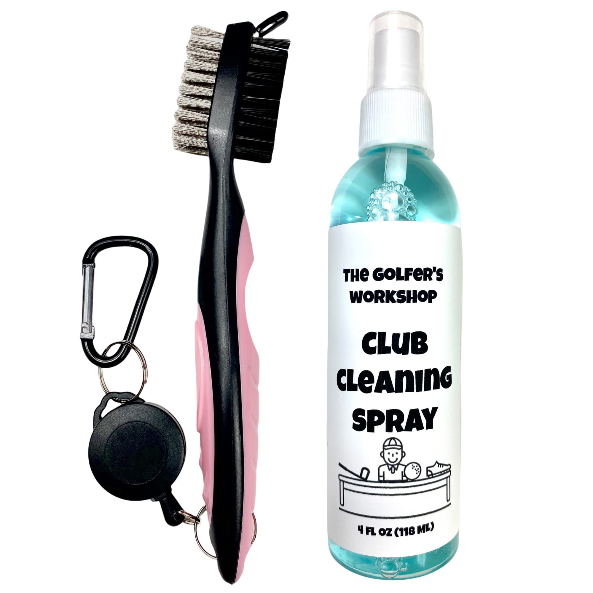 Golf Club Cleaning Kit - 4oz Spray & Brush with Groove Cleaner for Golfers | On-Course Maintenance