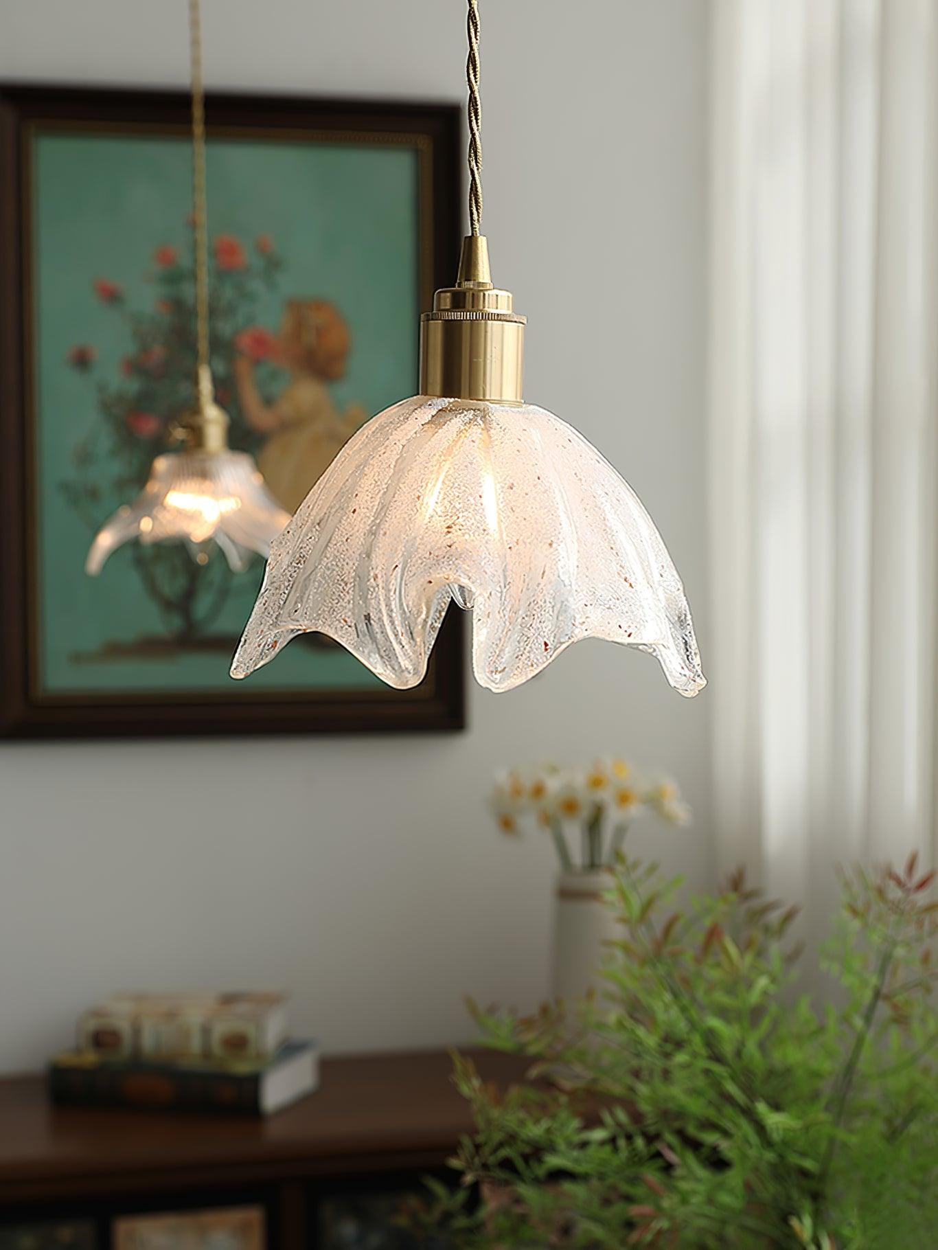 Lotus Crystal Small Pendant Light - Elegant Ceiling Hanging Fixture for Bedroom, Dining Room & Kitchen Decor | Modern Home Lighting Solution