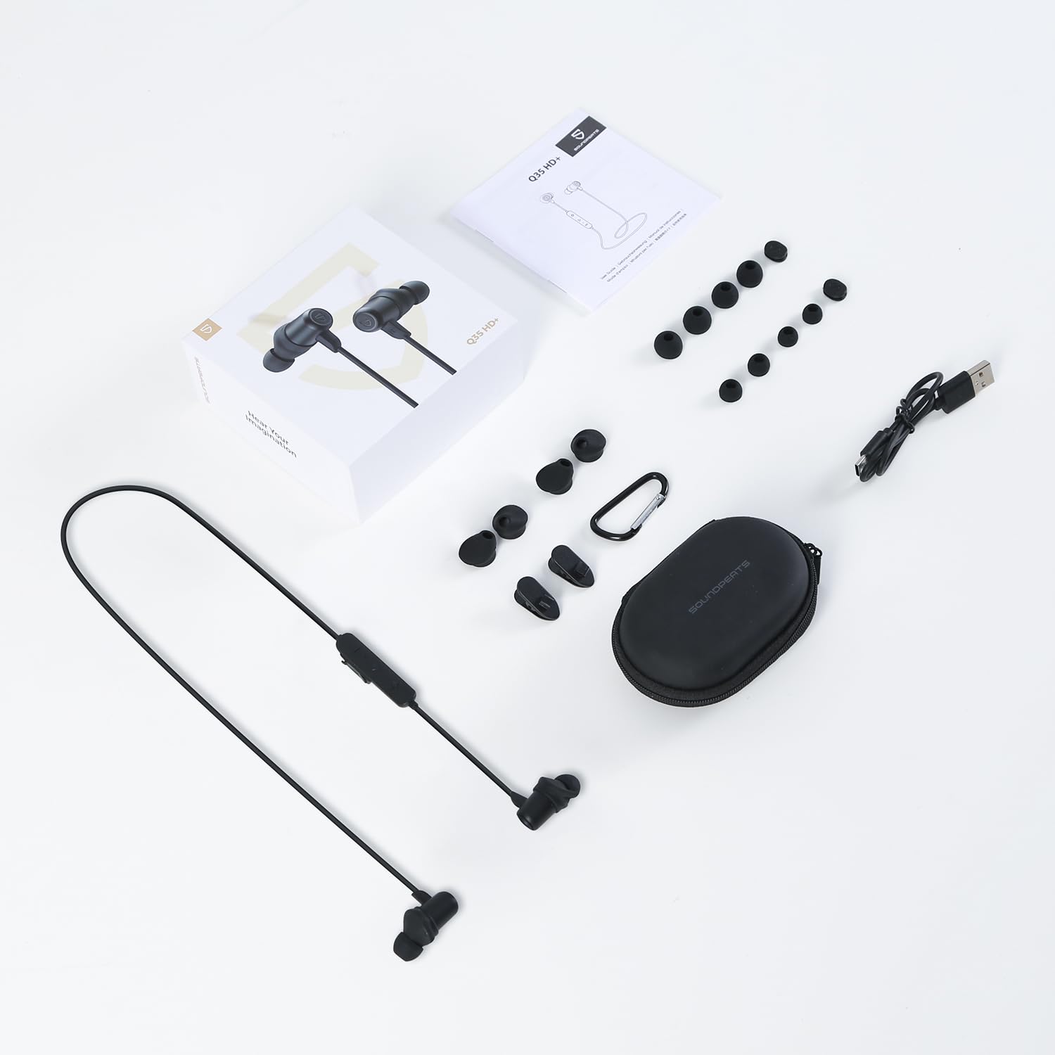 SoundPEATS Neckband Bluetooth Headphones - Wireless Sports Earbuds with IPX5 Sweatproof & Magnetic Design, 17H Playtime, Built-in Mic, Deep Bass - Perfect for Running, Gym Workouts & Commuting (Black)