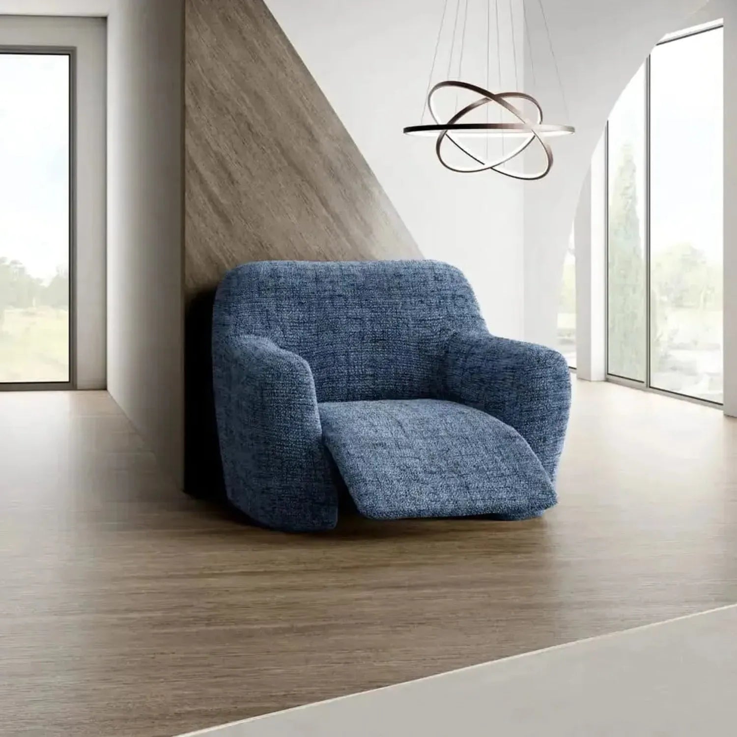 Microfiber Printed Reclining Armchair Slipcover - Stretchable Furniture Protector for Living Room, Bedroom & Home Theater