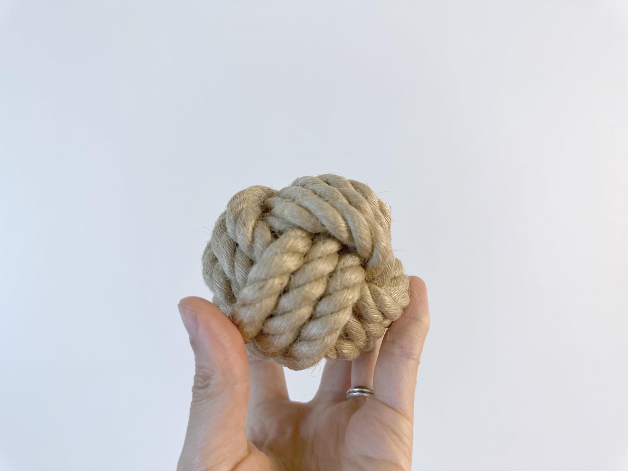 **Handmade Sustainable Hemp Rope Ball - Natural Hemp Rope Dog Toy for Chewing & Fetching | Eco-Friendly, Durable & Safe for Puppies & Adult Dogs | Perfect for Indoor & Outdoor Play**