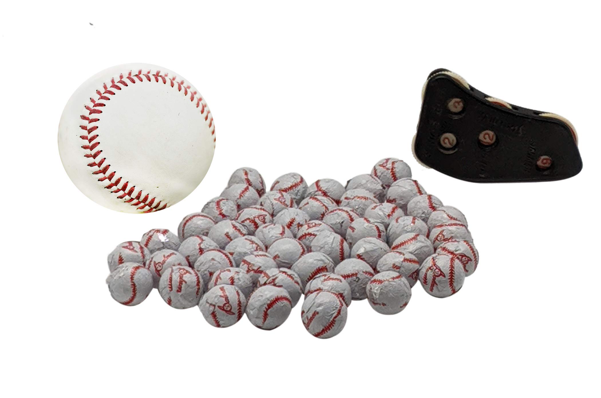Premium Chocolate Baseballs - 1 LB Resealable Bulk Candy Bag (Approx. 80 Pieces) - Individually Foil Wrapped Mini Chocolate Balls - Sports Themed Party Favors, Game Day Snacks & Birthday Treats