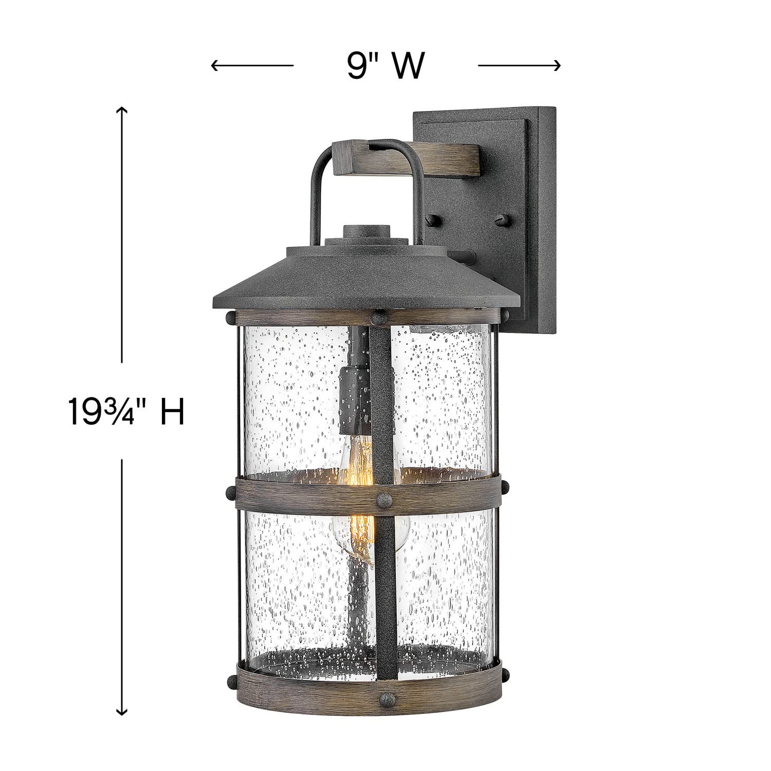 Hinkley Lakehouse Collection 5W LED Outdoor Wall Mount Lantern - Aged Zinc Finish, Weather-Resistant, Durable Exterior Light for Porch, Patio, Garden & Entryway