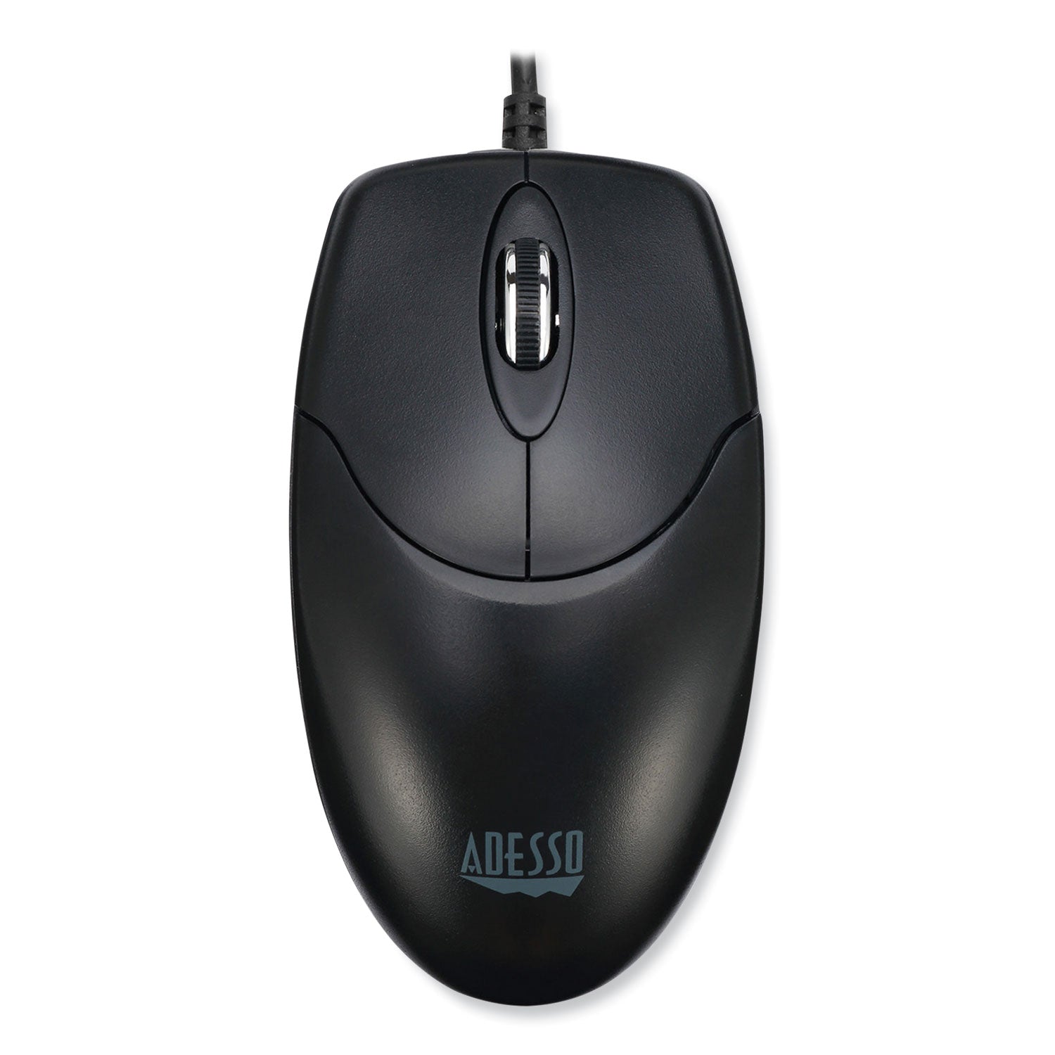 Adesso iMouse Full-Sized USB Wired Mouse - Ergonomic Ambidextrous Design for Left & Right Hand Use - Black Computer Mouse for Office, Gaming, and Home PC Use