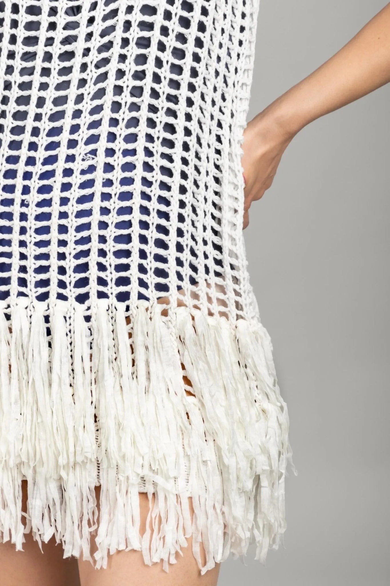 Stylish Fringe Crochet Tunic Top for Women - Boho Chic Summer Beach Cover Up & Casual Outfit