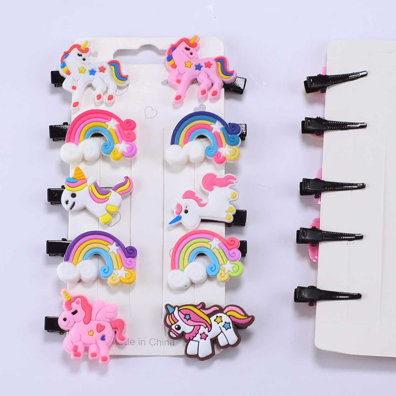 20pcs Rainbow Unicorn Ice Cream Hair Clips Set for Girls - Cute Toddler Hair Barrettes & Hair Accessories - Perfect for Birthday Parties, School, and Daily Styling