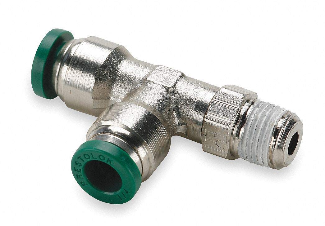 Parker Nickel Plated Brass Swivel Male Run Tee, 1/2