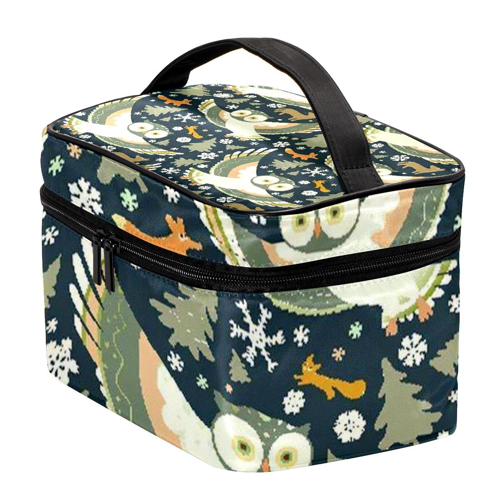 Funny Owls Cosmetic Bag for Women - Large Travel Makeup Organizer for Girls, Perfect for Vacation & Daily Use