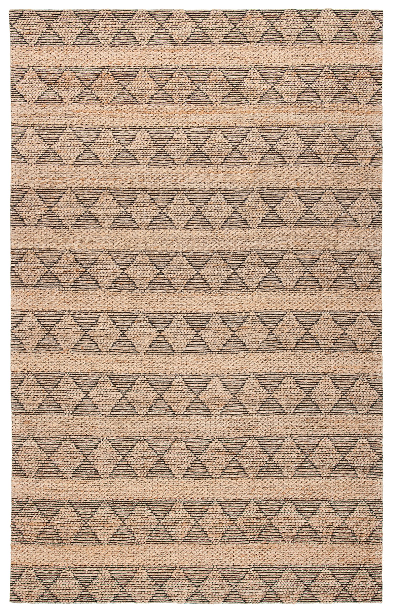 SAFAVIEH Natural Fiber Collection 8' x 10' Handmade Jute Area Rug - Natural/Black NFB551A - Perfect for Living Room, Dining Room & Bedroom Decor