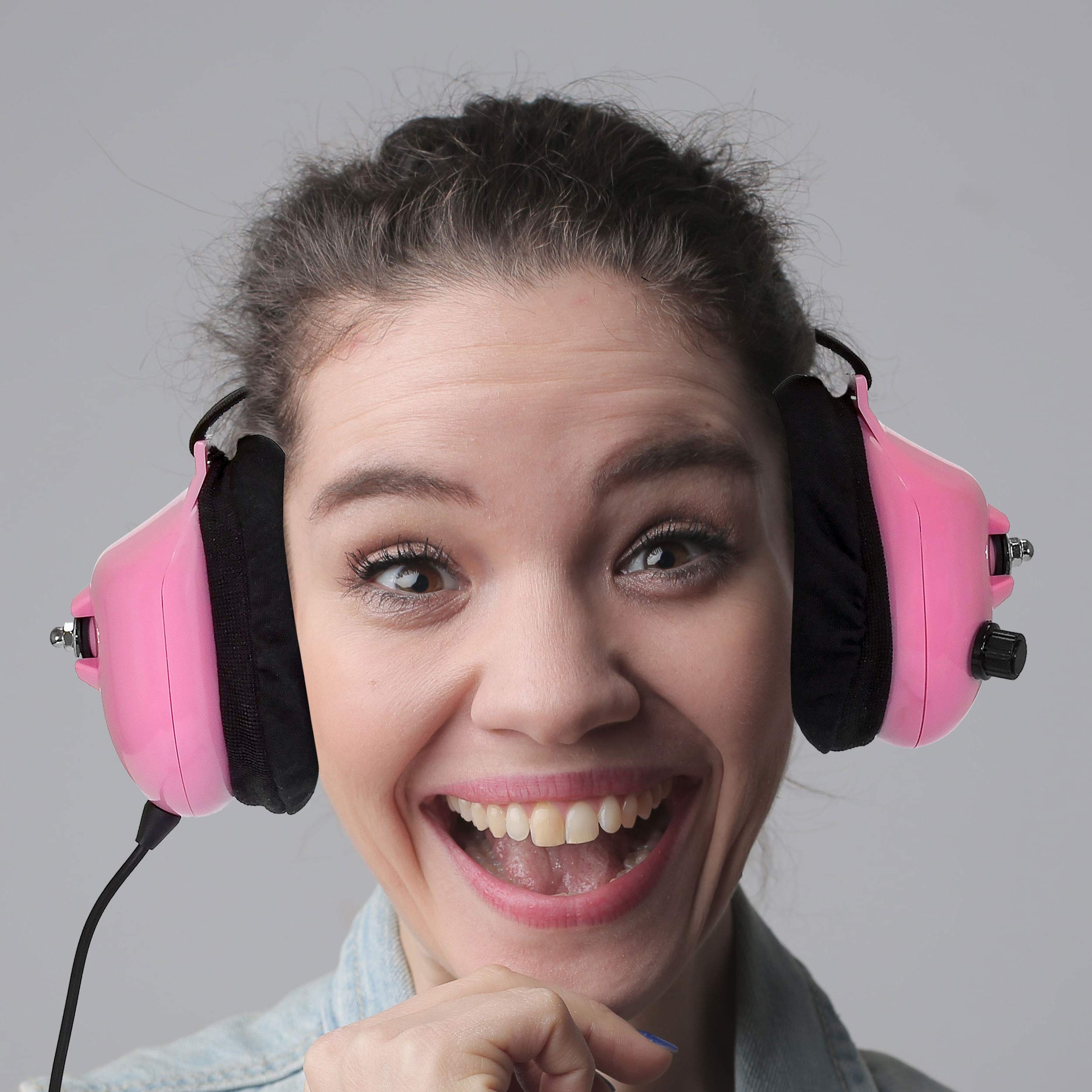 Noise-Reducing Race Scanner Headphones - Pink Wireless Earbuds for Motorsports, Aviation & Police Communications - RDE-058-PINK - Perfect for Racing Enthusiasts, Pilots & First Responders