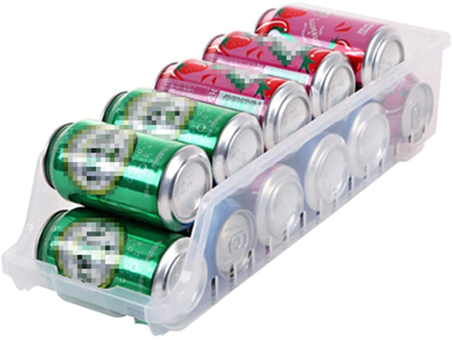 Clear Plastic Refrigerator Organizer Bins - 6 Pack Can Dispenser Storage for Beverages, Canned Food & Pantry Organization - Space-Saving Fridge & Cupboard Shelves Organizer for Kitchen, Office, or Dorm Room