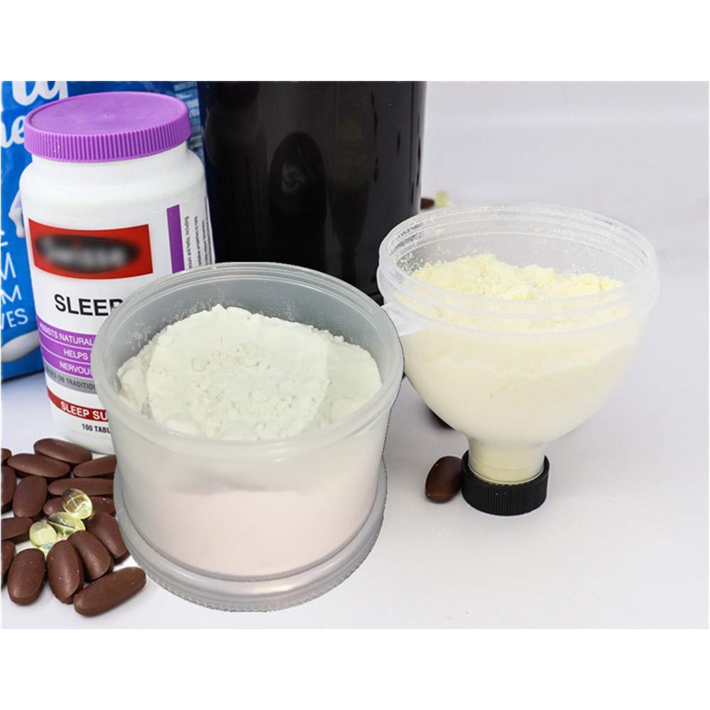 Premium Protein Powder Funnel & Storage Container - 2 Pack for Easy Supplement Scooping & Organization - Perfect for Gym, Kitchen & Travel