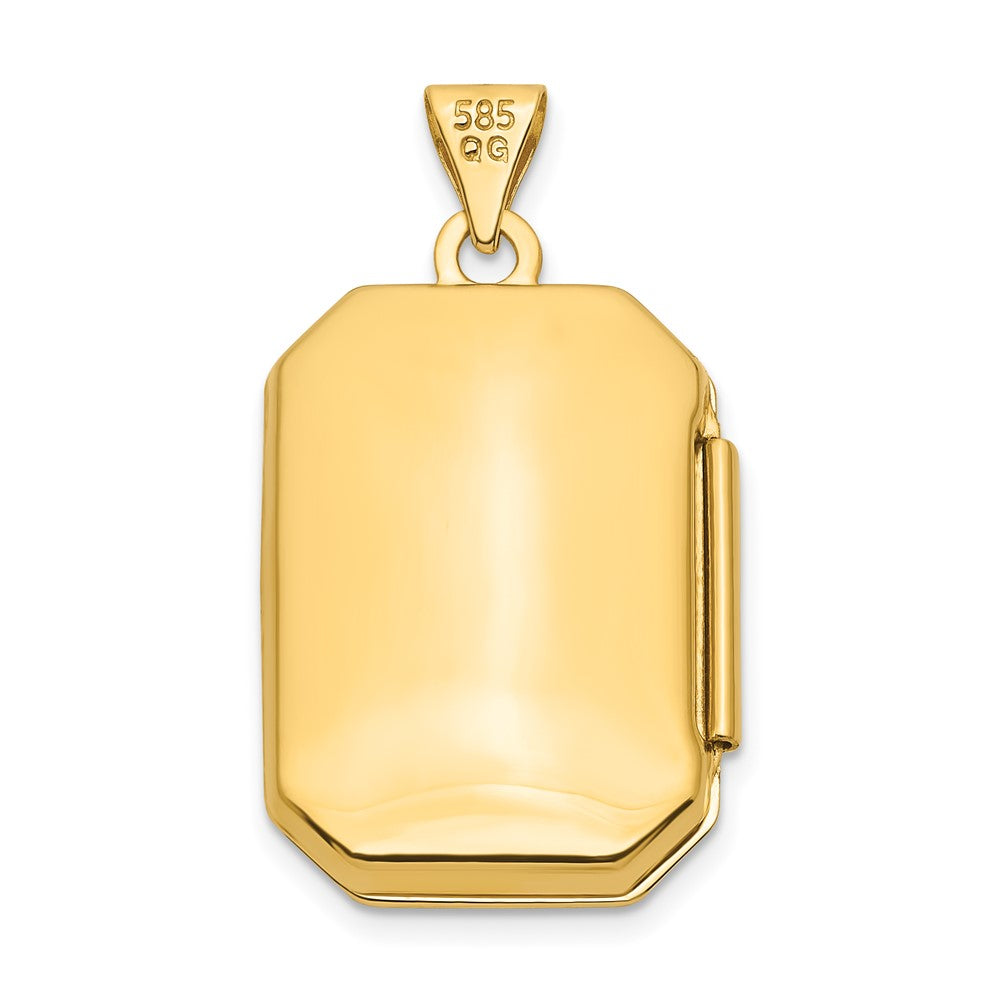 Gold Diamond Cut Brushed 20mm Rectangular Locket Pendant XL822 - Perfect for Necklaces, Gifts & Special Occasions