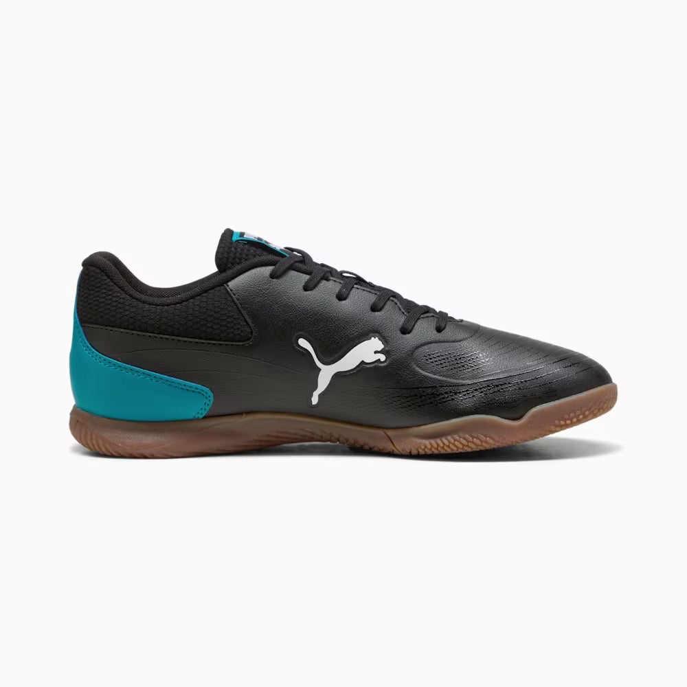 Puma Truco III IN Indoor Football Shoes for Men - Black/Aquatic/Tropical Blue/White - Lightweight Soccer Cleats for Indoor Training & Futsal Matches
