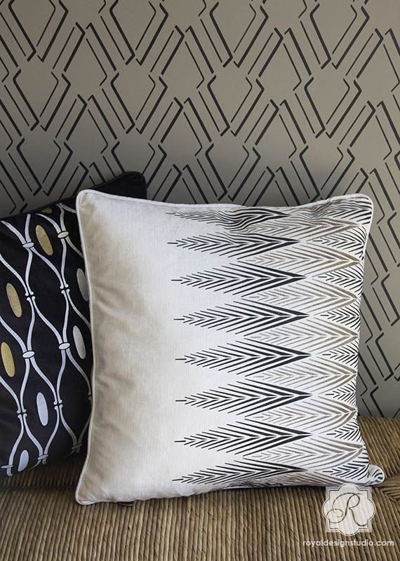 African Feathers Wall Stencil - Raven & Lily Design for DIY Home Decor, Nursery, and Living Room Accent