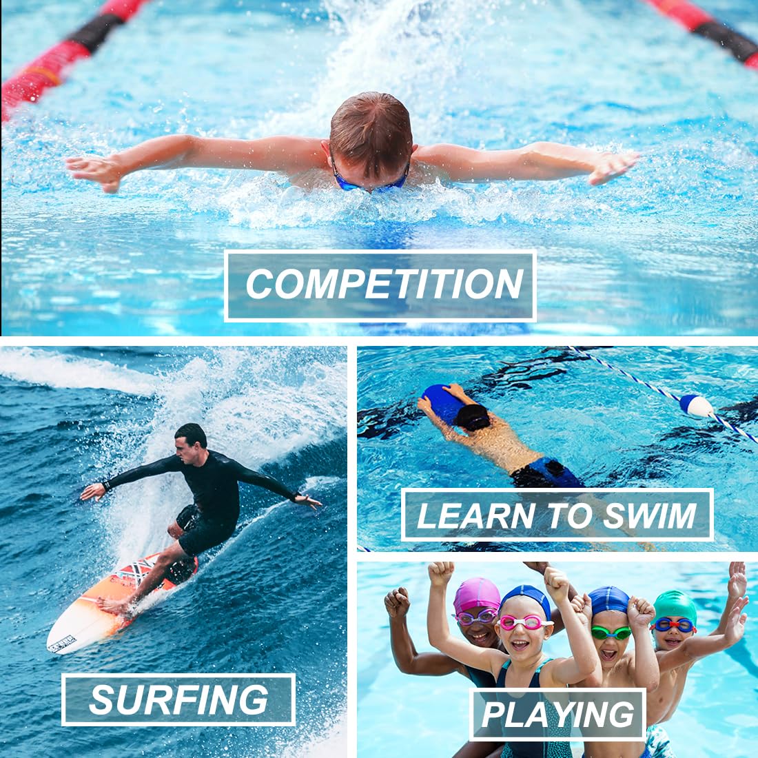 DEVOROPA Boys Swim Shorts Quick Dry Square Leg Swimsuit UPF 50+ Nylon Swimming Trunks for Beach, Pool & Water Sports