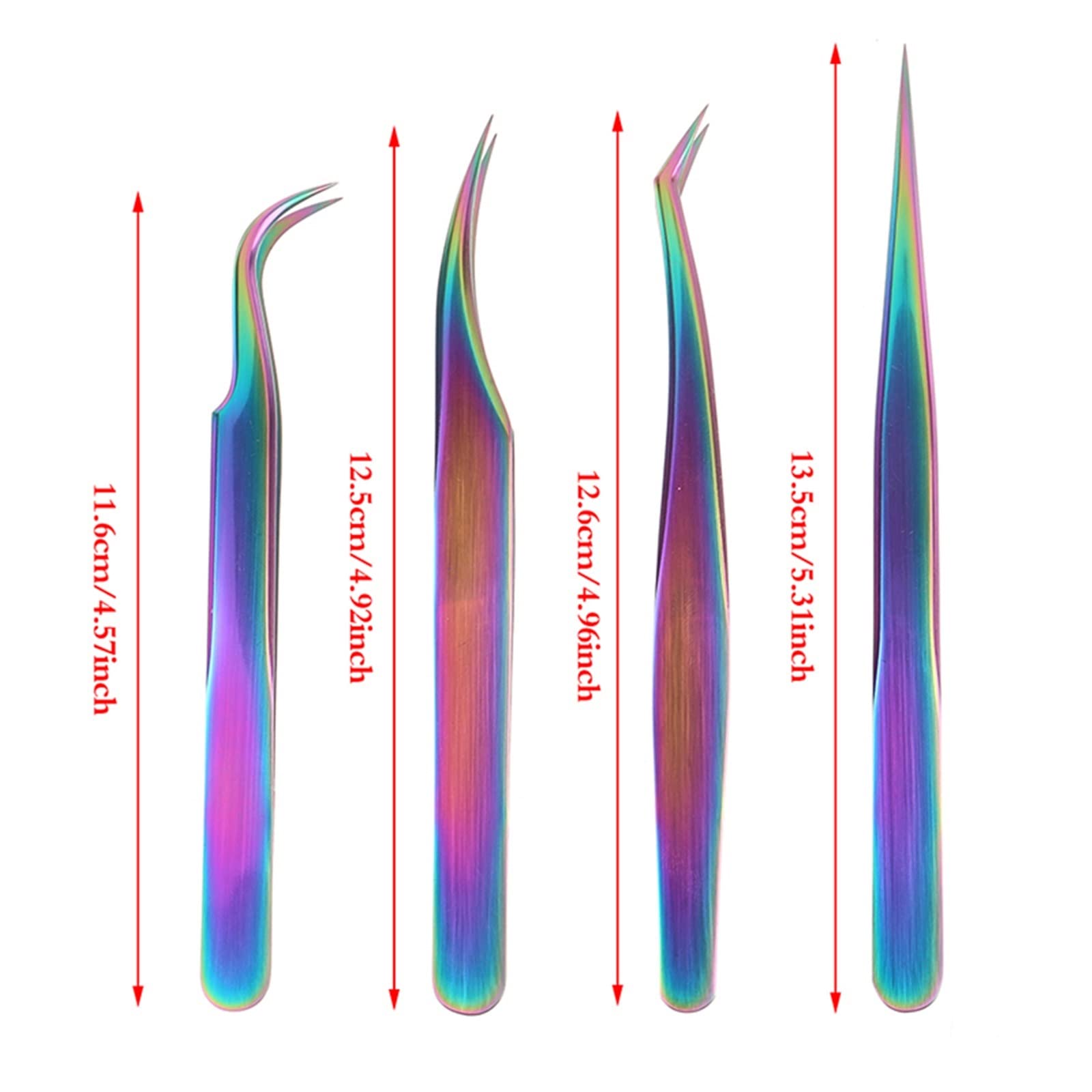 Professional Stainless Steel Curved Pointed Eyelash Extension Tweezers - Precision Lash Tool for Salon & Home Use (Color 04) - Perfect for Volume, Classic & Hybrid Lash Extensions