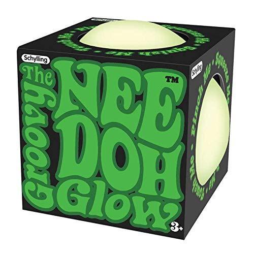Glow in The Dark Nee Doh Stress Ball - Squishy Sensory Fidget Toy for Kids & Adults - Fun Party Favors, Anxiety Relief & Office Desk Decor - Perfect for Gifts, Classrooms & Stress Relief