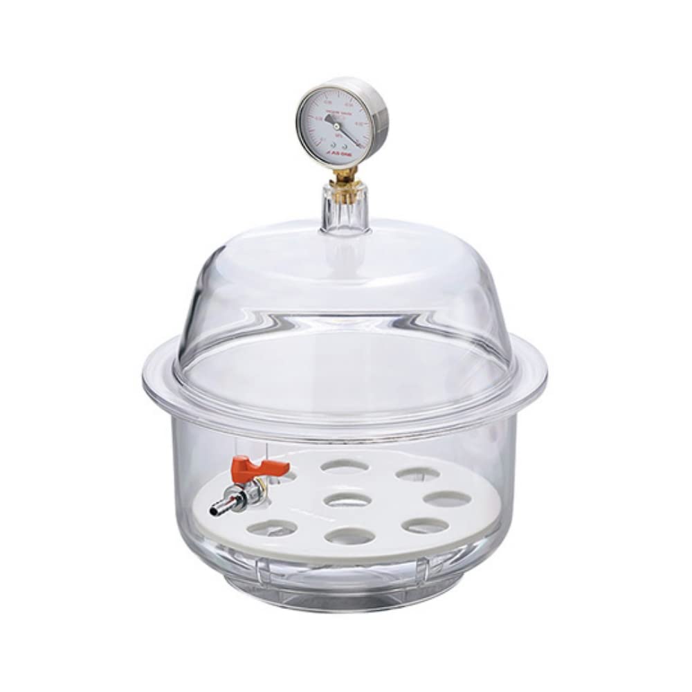 AS ONE Vacuum Polycarbonate Desiccator 1-5801-21 - Laboratory-Grade Airtight Container for Moisture-Sensitive Samples, Ideal for Scientific Research, Electronics Storage & Chemical Experiments